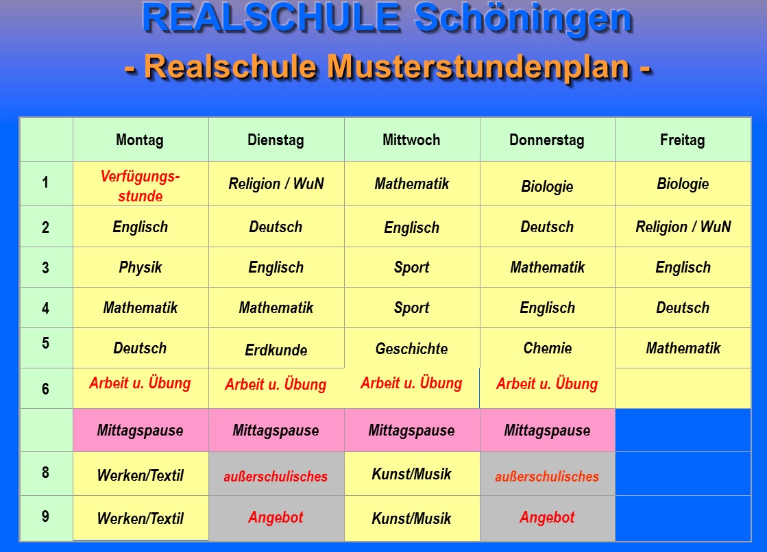 Musterstundenplan